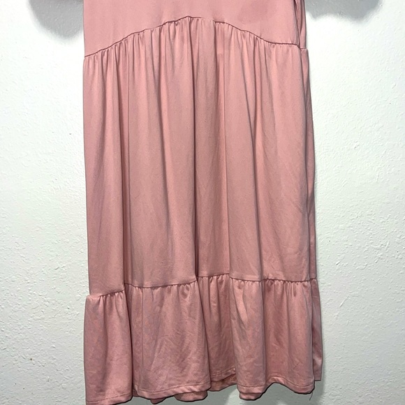 Jun & Ivy Short Sleeve Babydoll Mini Dress Blush Pink Women’s Size Medium Soft - Picture 3 of 8